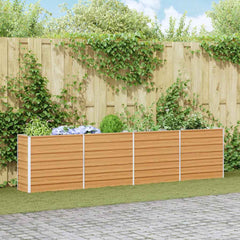 vidaXL Garden Raised Bed Light Brown 320 x 40 x 77 cm Galvanised Steel 1