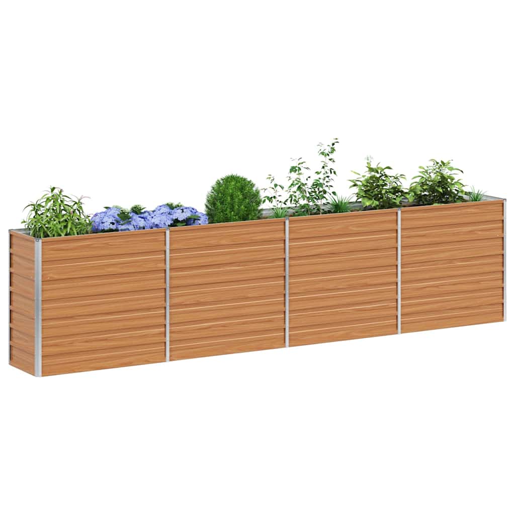 Garden Raised Bed Light Brown Galvanised Steel 320 cm 77 cm 40 cm