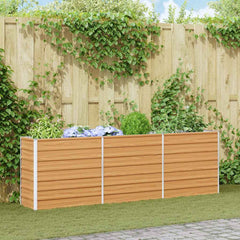 vidaXL Garden Raised Bed Light Brown Galvanised Steel