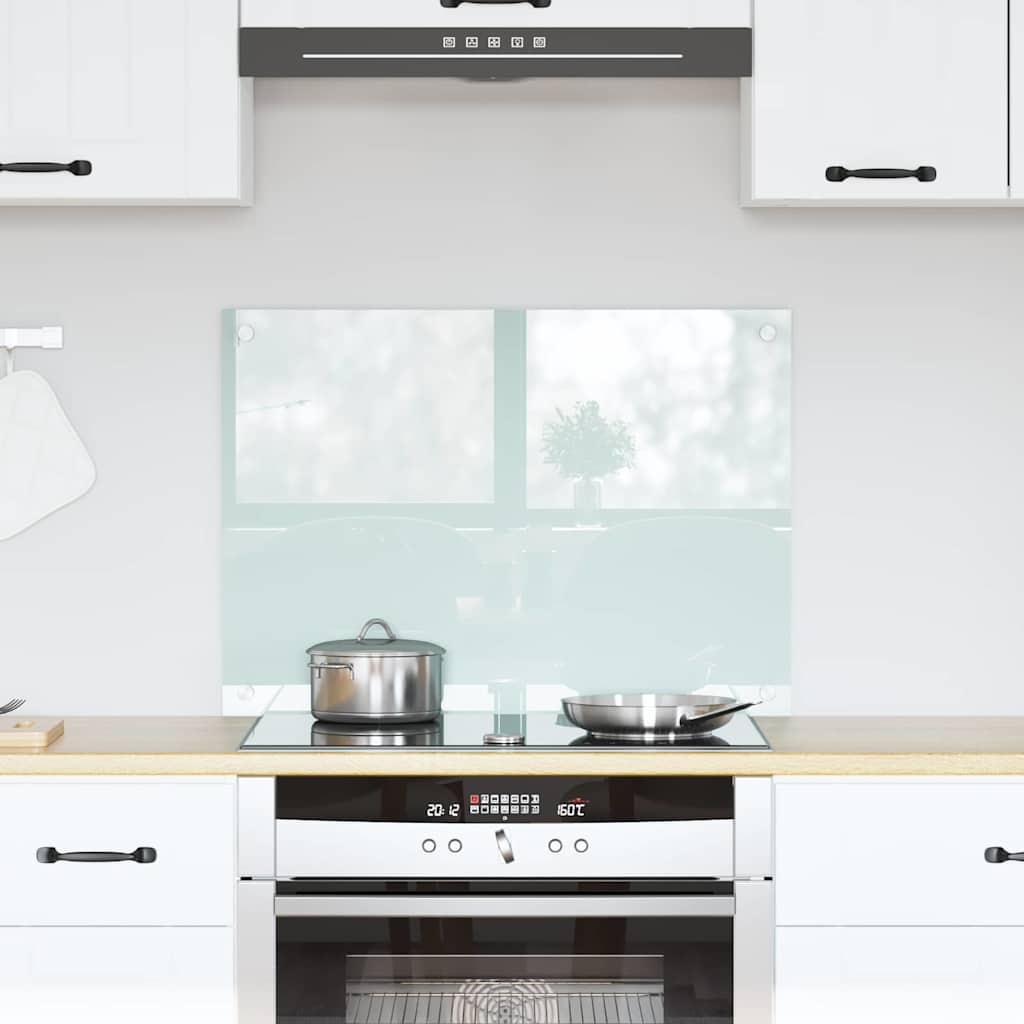 vidaXL Kitchen Backsplash Milk 70 x 50 cm Tempered Glass 1