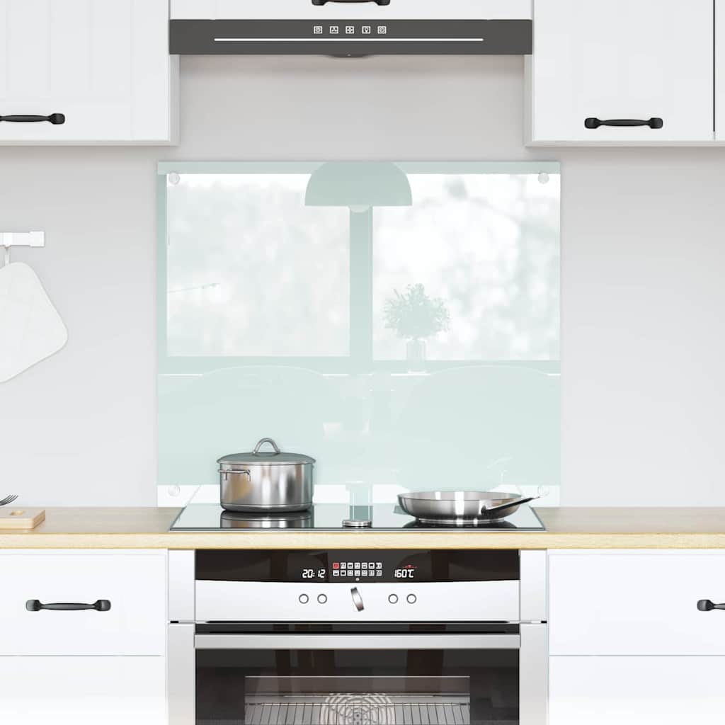 vidaXL Kitchen Backsplash Milk 70 x 60 cm Tempered Glass 1