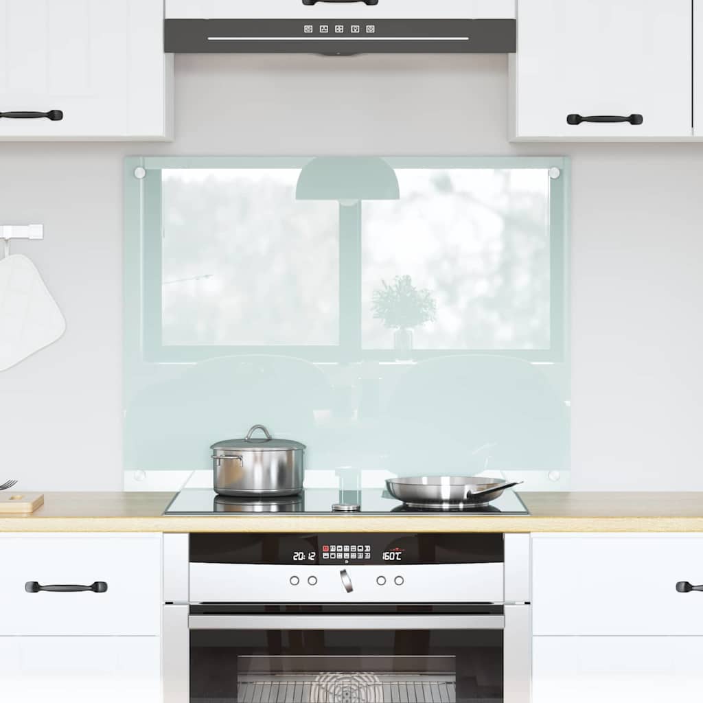 vidaXL Kitchen Backsplash Milk 80 x 60 cm Tempered Glass 1