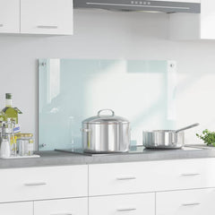 vidaXL Kitchen Backsplash Milk 90 x 50 cm Tempered Glass 1