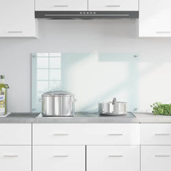vidaXL Kitchen Backsplash Milk 90 x 50 cm Tempered Glass 3