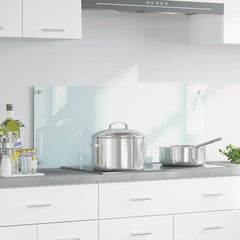 vidaXL Kitchen Backsplash Milk 100 x 40 cm Tempered Glass 1