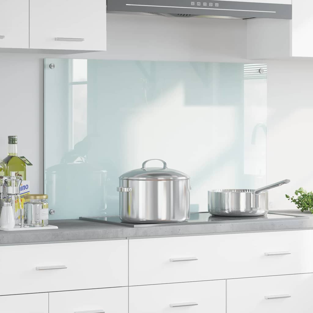 vidaXL Kitchen Backsplash 70 x 40 cm Tempered Glass Milk