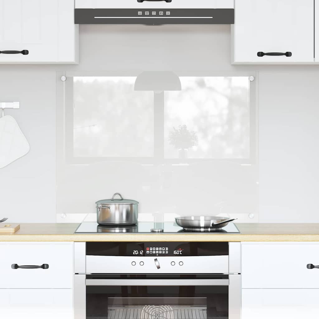 vidaXL Kitchen Backsplash Transparent 80 x 60 cm Tempered Glass 1