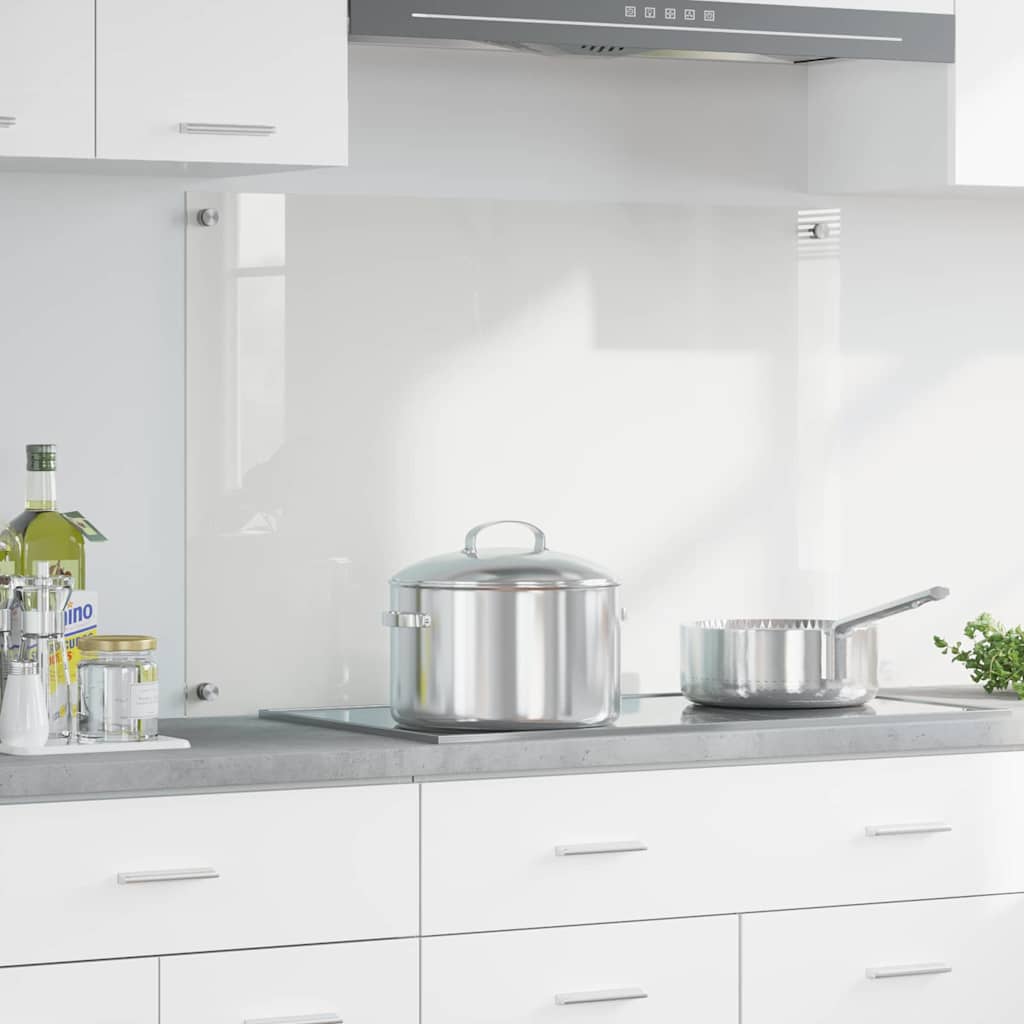 vidaXL Kitchen Backsplash Transparent 90 x 60 cm Tempered Glass 1