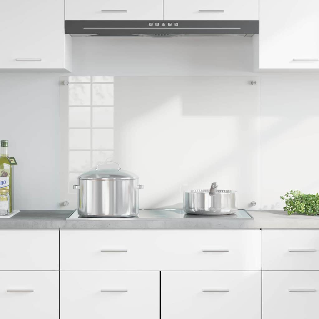 vidaXL Kitchen Backsplash Transparent 90 x 60 cm Tempered Glass 3