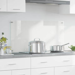 vidaXL Kitchen Backsplash Transparent 100 x 50 cm Tempered Glass 1