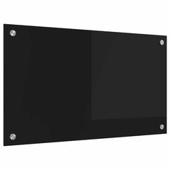 vidaXL Kitchen Backsplash Black 70 x 40 cm Tempered Glass 2