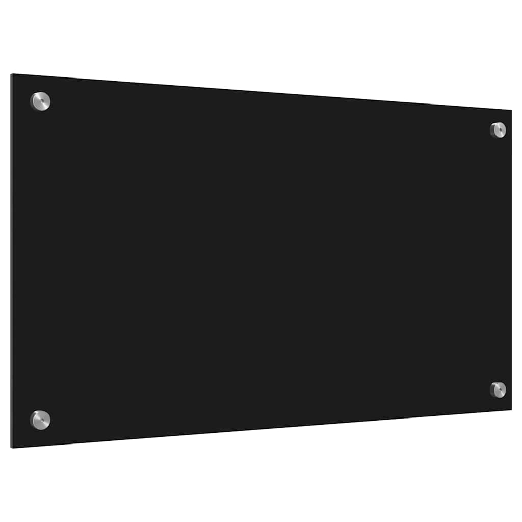 vidaXL Kitchen Backsplash Black 70 x 40 cm Tempered Glass 6