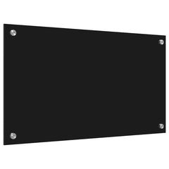 vidaXL Kitchen Backsplash Black 70 x 40 cm Tempered Glass 6