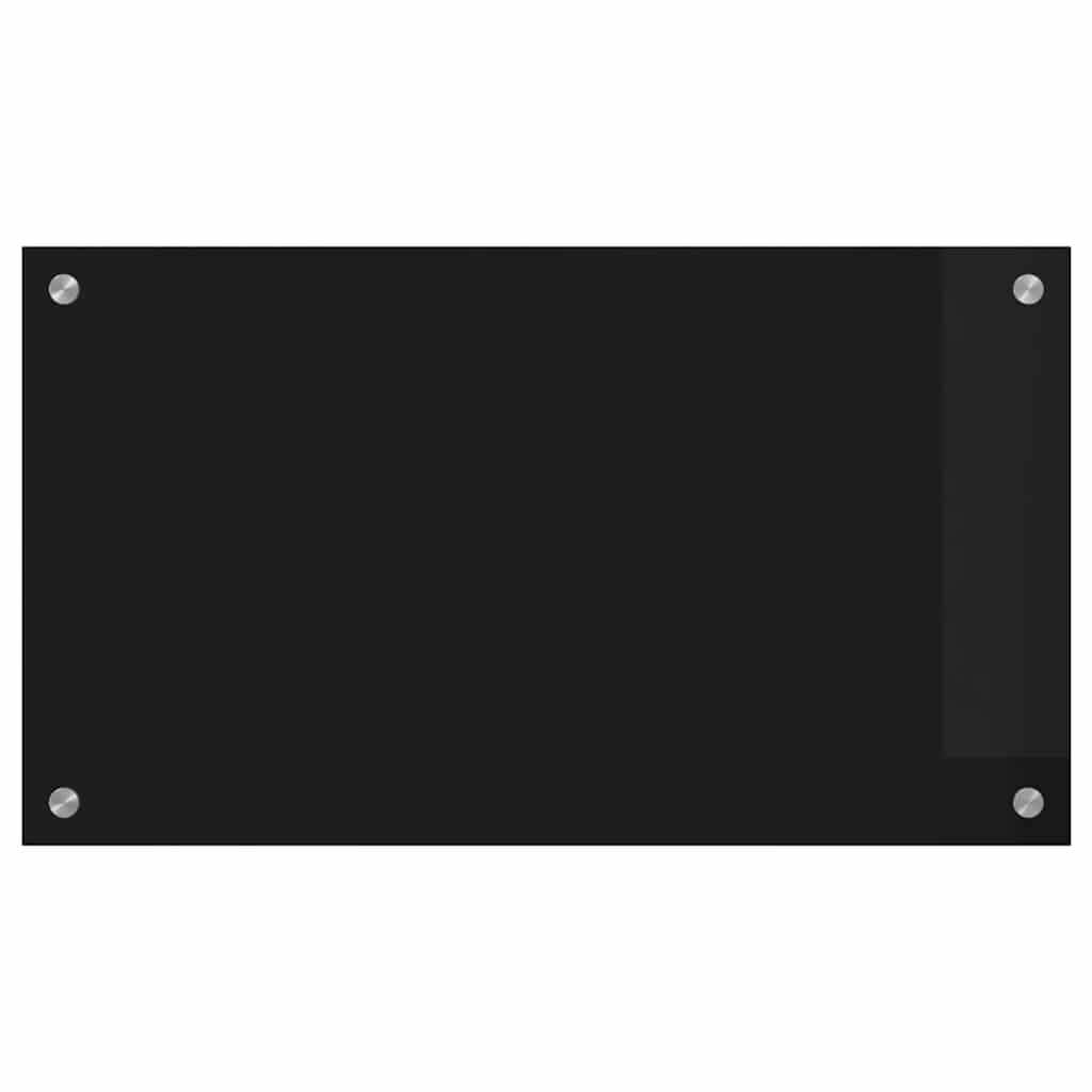 vidaXL Kitchen Backsplash Black 70 x 40 cm Tempered Glass 4