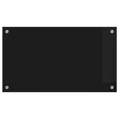 vidaXL Kitchen Backsplash Black 70 x 40 cm Tempered Glass 4