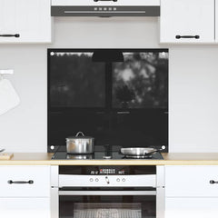 vidaXL Kitchen Backsplash Black 70 x 60 cm Tempered Glass 1