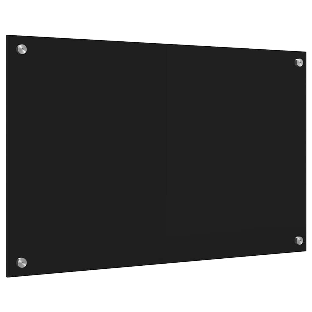 vidaXL Kitchen Backsplash Black 80 x 50 cm Tempered Glass 6