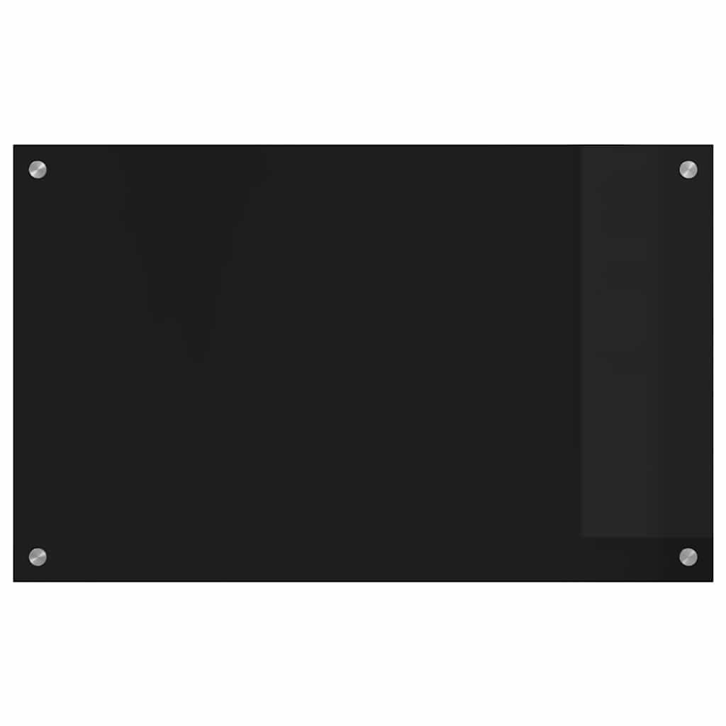 vidaXL Kitchen Backsplash Black 80 x 50 cm Tempered Glass 4
