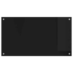 vidaXL Kitchen Backsplash Black 90 x 50 cm Tempered Glass 4