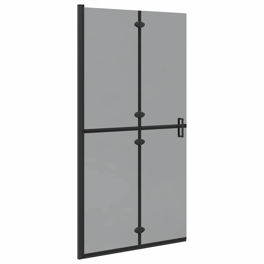 Walk-In Shower Wall Folding Black 70 x 6.5 x 190 cm Black frame/dark Transparent Glass 100 x 190 cm