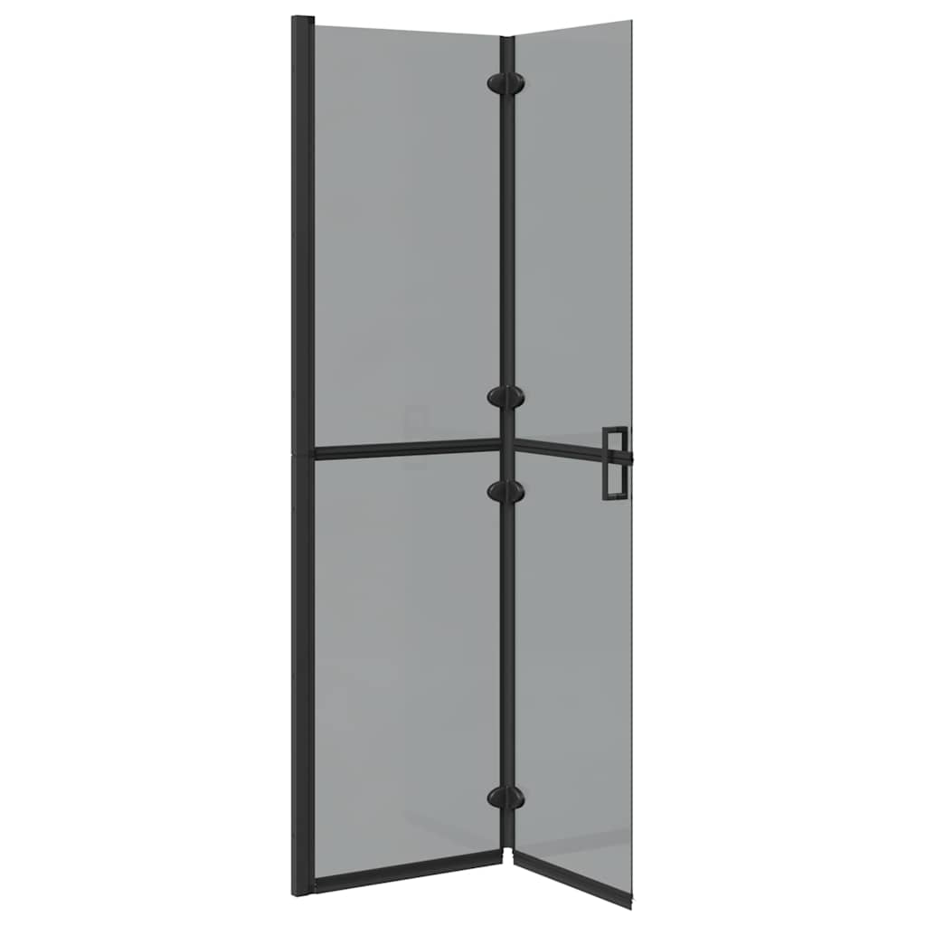 Walk-In Shower Wall Folding Black 70 x 6.5 x 190 cm Black frame/dark Transparent Glass 100 x 190 cm