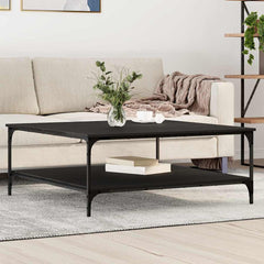 vidaXL Coffee Table Black oak 100 x 100 x 40 cm Engineered Wood 1
