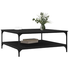 vidaXL Coffee Table Black oak 100 x 100 x 40 cm Engineered Wood 3