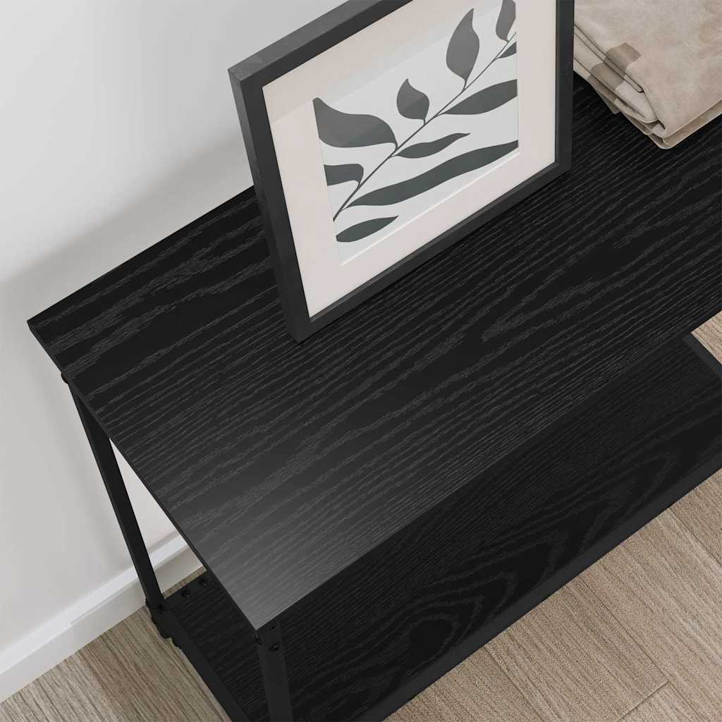 vidaXL Console Table Black oak 75 x 30.5 x 75 cm Engineered wood 4