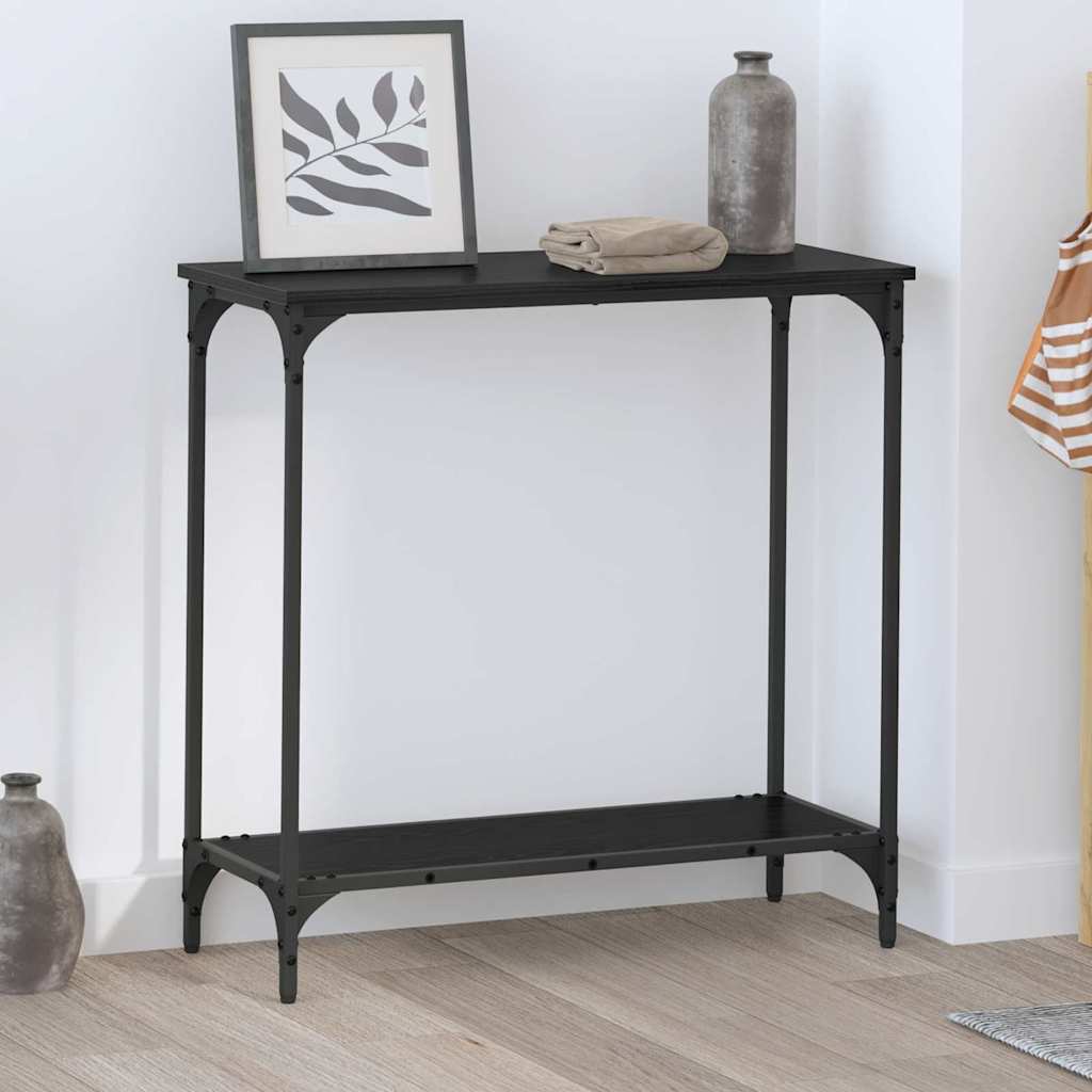 vidaXL Console Table Black oak 75 x 30.5 x 75 cm Engineered wood 1
