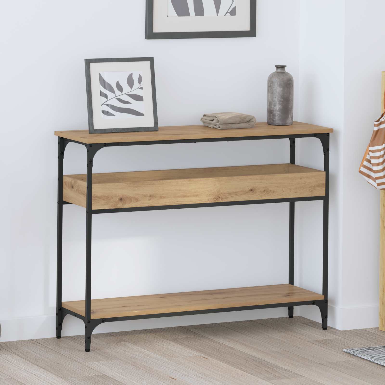 vidaXL Console Table Artisan oak 100 x 29 x 75 cm Engineered wood 1
