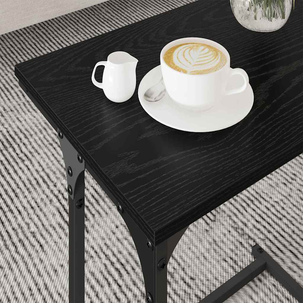 vidaXL Nesting Coffee Table 3 pcs Black oak 50.5 x 35 x 53 cm 4
