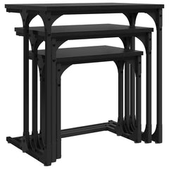 vidaXL Nesting Coffee Table 3 pcs Black oak 50.5 x 35 x 53 cm 5