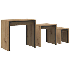 vidaXL Coffee Table 3 pcs Artisan Oak 60 x 35 x 56 cm Engineered wood 2