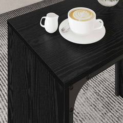 vidaXL Coffee Table 3 pcs Black Oak 60 x 35 x 56 cm Engineered wood 4