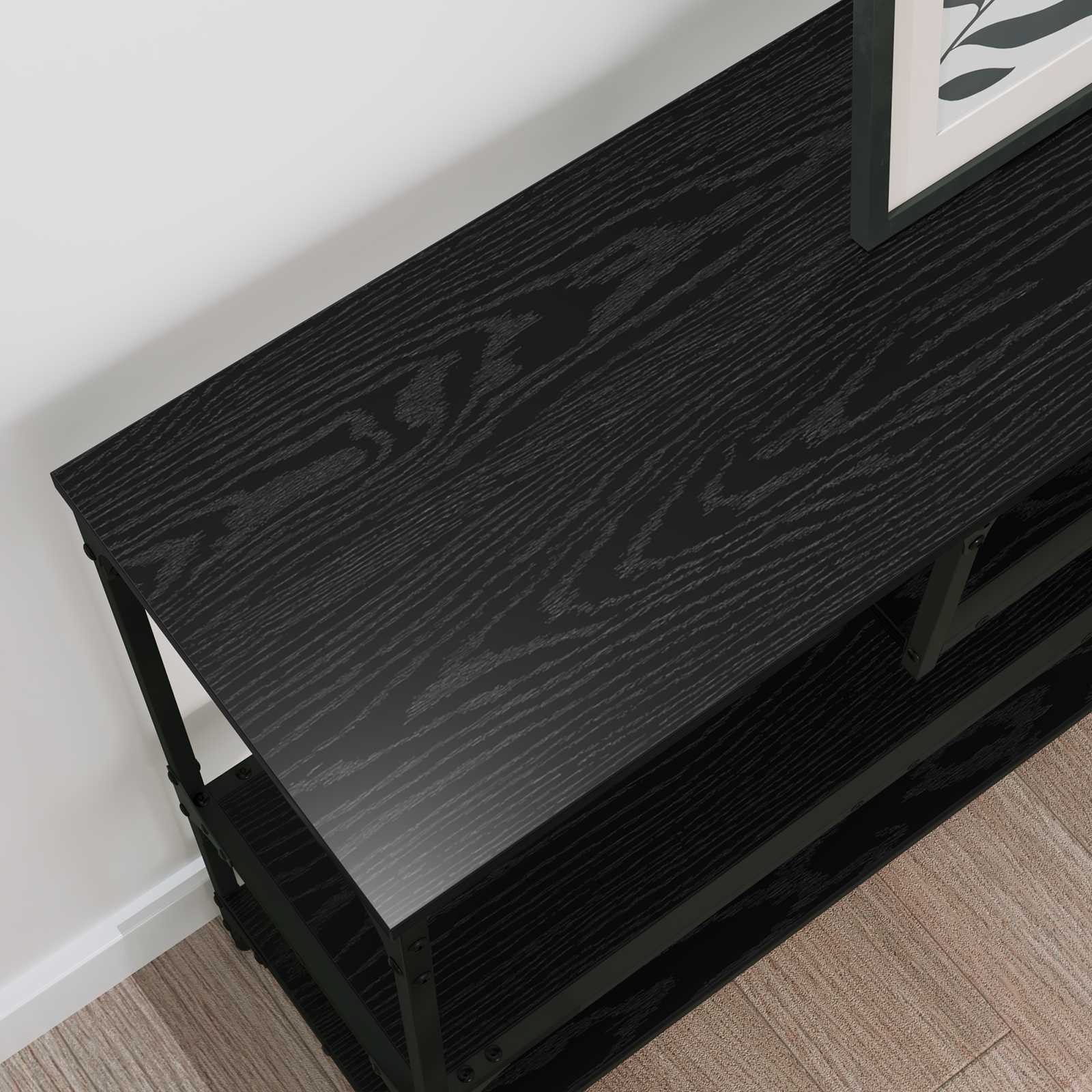 vidaXL Console Table Black Oak 100 x 30 x 75 cm Engineered wood 4