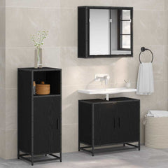 vidaXL Bathroom Furniture Set Black Oak 35 x 37.5 x 100 cm 1