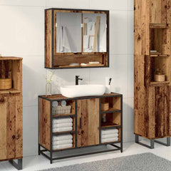 Bathroom Mirror Cabinet 65x20x60 cm Engineered Wood Old wood