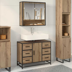 Bathroom Cabinet 80 x 33 x 60 cm Engineered Wood Artisan oak