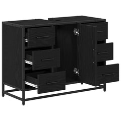 Bathroom Cabinet 80 x 33 x 60 cm Engineered Wood Black oak
