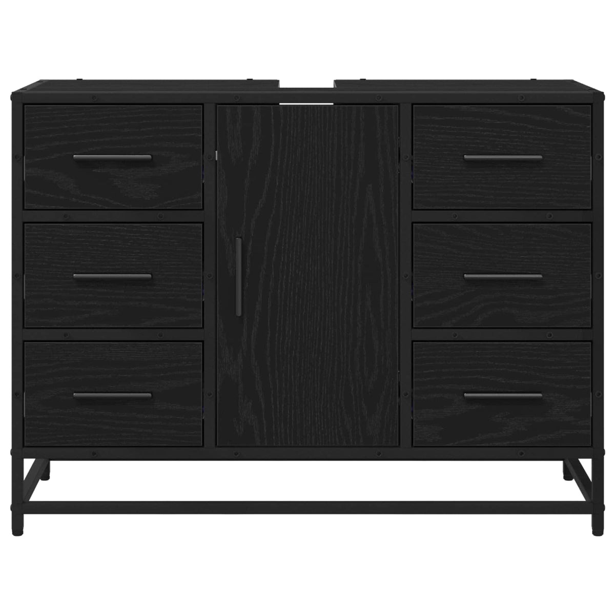 Bathroom Cabinet 80 x 33 x 60 cm Engineered Wood Black oak