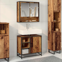 vidaXL Bathroom Cabinet Old Wood 65 x 33 x 60 cm Engineered Wood 1