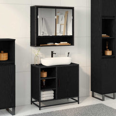 vidaXL Bathroom Cabinet Black Oak 65 x 33 x 60 cm Engineered Wood 1