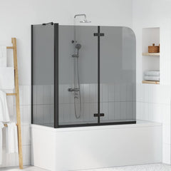 Bath Shower Screen 120 x 68 x 130 cm Black Dark transparent
