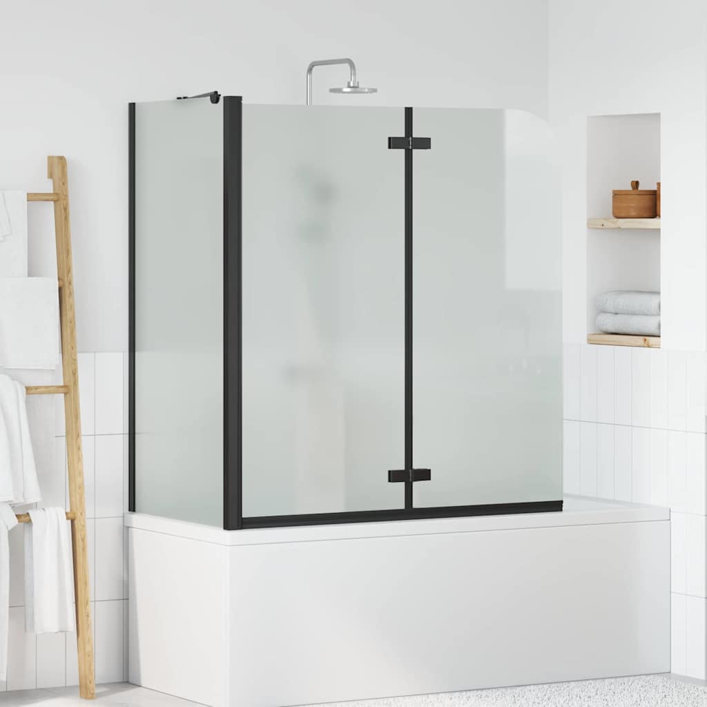 Bath Shower Screen 120 x 68 x 130 cm Black Matte