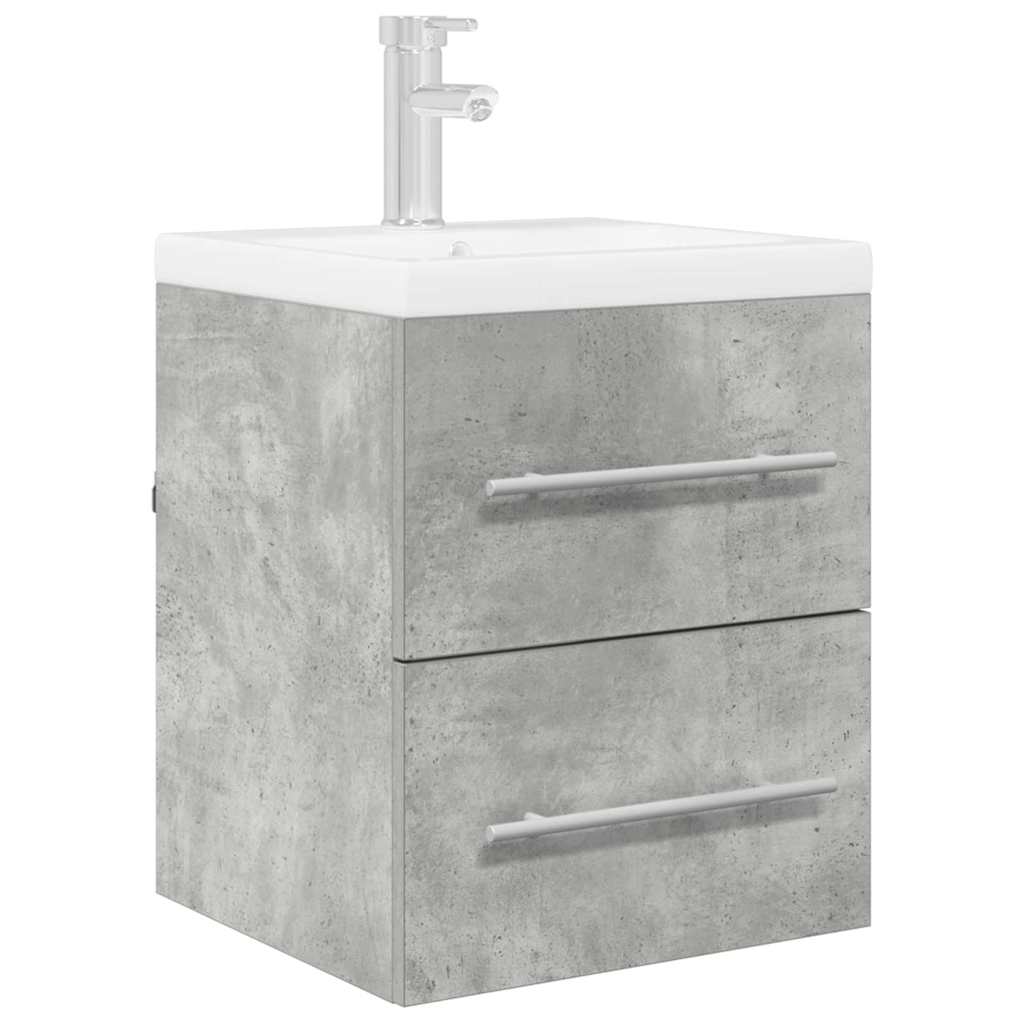 vidaXL Sink cabinet Concrete Grey 38.5 x 41 x 48 cm Engineered Wood 3