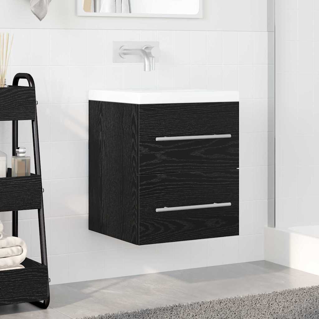 vidaXL Sink cabinet Black Oak 38.5 x 41 x 48 cm Engineered Wood 4