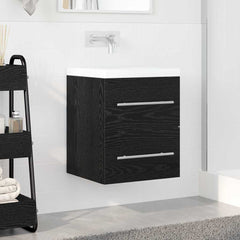 vidaXL Sink cabinet Black Oak 38.5 x 41 x 48 cm Engineered Wood 4