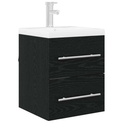 vidaXL Sink cabinet Black Oak 38.5 x 41 x 48 cm Engineered Wood 3