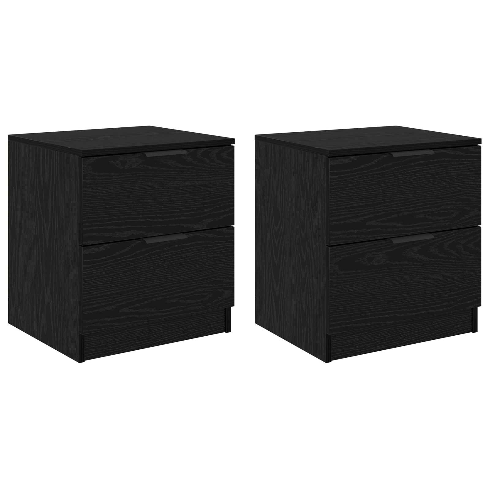 vidaXL Bedside Cabinet 2 pcs Black Oak 45 x 39 x 50cm Engineered Wood 2