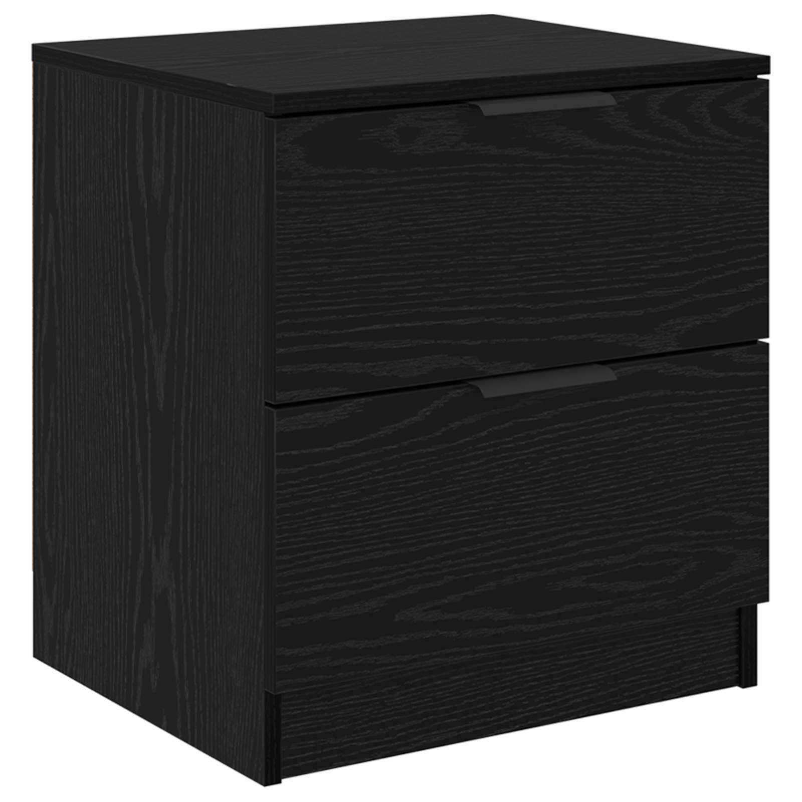 vidaXL Bedside Cabinet 2 pcs Black Oak 45 x 39 x 50cm Engineered Wood 6